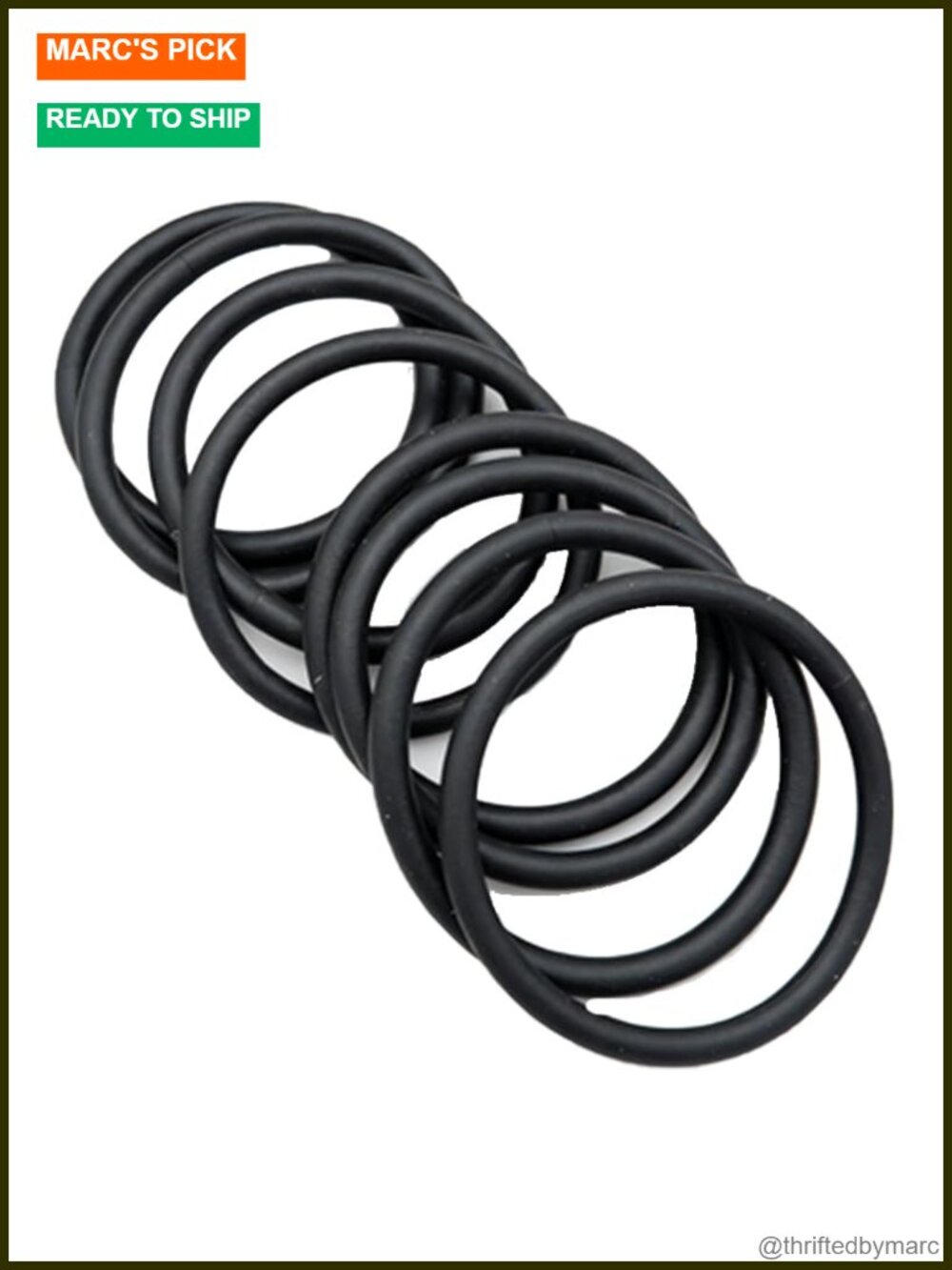 Set of 8 Stackable Rubber Bangle Bracelets Matte Finish
